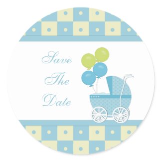 Save The Date Baby Shower Stickers sticker