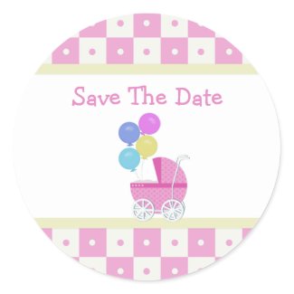 Save The Date Baby Shower Stickers sticker