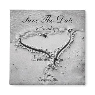 Save the Date Beach Heart magnet
