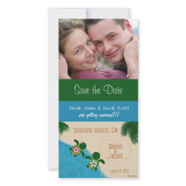 Save the Date Beach Honu (Turtle) Photo Card