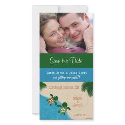 Save the Date Beach Honu (Turtle) Photo Card