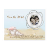 Save the Date Beach Photo Postcard postcard