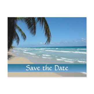 Save the Date Beach Scene Postcard
