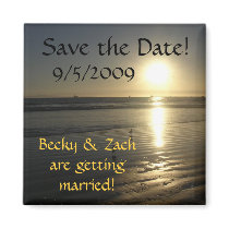 Save the Date Beach Sunset Magnet by cashbox1124 Save the Date Beach Sunset Magnet