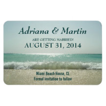 save the date beach waves magnets