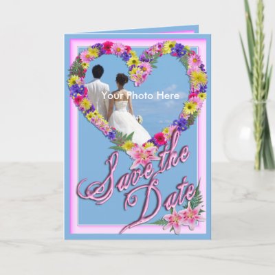 Save the Date Beach Wedding Flower Invitation Greeting Card by 