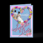 Save the Date, Beach Wedding Flower Invitation Greeting Card