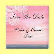 Save the Date Beach Wedding Magnets magnets