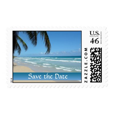 Save the Date Beach Wedding Postage Stamp