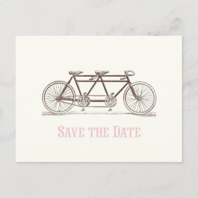 Save the Date Bicycle Built For Two Postcard