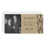Save the Date Biege Brown Branches Photo Card