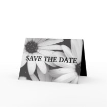 Save the Date Black and White Daisies cards by Initialreaction Save the Date Black and White Daisies cards