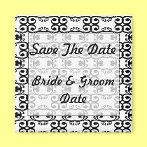 Save the Date Black and White Wedding Magnets magnets