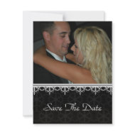Save the Date -Black Ornamental invitation
