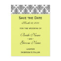 Save the Date - Black & White & Corn Yellow postcards