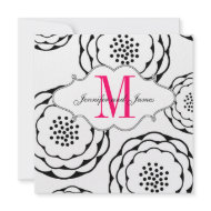 Save The Date Black White Pink Wedding Invitation invitation