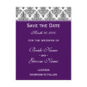 Save the Date - Black & White & Purple postcards