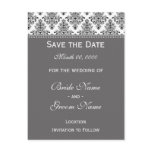 Save the Date - Black &amp; White &amp; Silver Postcard