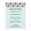Save the Date - Black & White & Tiffany Blue postcards