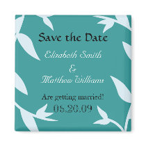 Save the Date Blue 2 Vines Magnet by indolilly Save the Date Blue 2 Vines Magnet