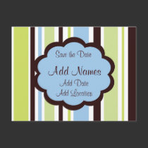 Save the Date Blue and Brown Postcard by jgh96sbc Save the Date Blue and Brown Postcard
