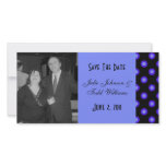 Save the Date blue black Photo Card Template