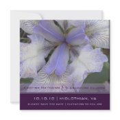 Save the Date Blue Iris 5x5 invitation
