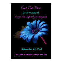 Save The Date Blue Orange Red Daisy Business Card