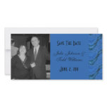 Save the Date blue pattern Photo Card