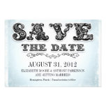 save the date blue vintage invitations