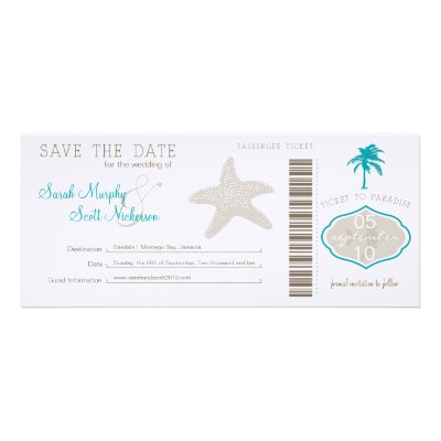 Save the Date Boarding Pass Custom Invitation