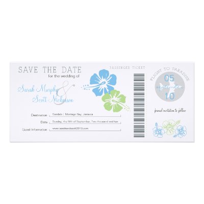 Save the Date Boarding Pass Personalized Invites