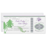 Save the Date Boarding Pass to Mexico Custom Announcements