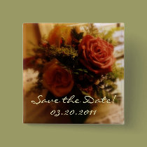 Save the Date, Bouquet of Flowers buttons