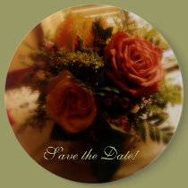 Save the Date, Bouquet of Flowers buttons
