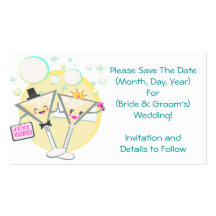 Save The Date Bride and Groom Cards Business Card Template