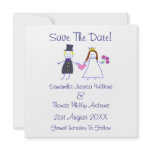 Save The Date! Bride & Groom Holding Heart Announcement