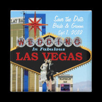 Save the Date Bride & Groom Wedding In Las Vegas M magnets