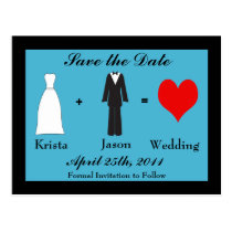 Save the Date - Bride plus Grooom postcards