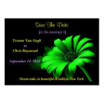 Save The Date Bright Green Daisy I Business Card Template