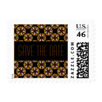 Save the Date brown black Postage Stamp