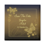 "Save the date" brown gold butterfly elegant Magnet