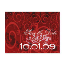 Save The Date Burgundy Hearts - postcards