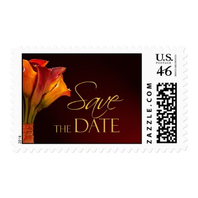 Save the date Calla Lily Wedding Postage