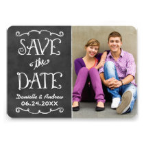Save the Date Card | Black Chalkboard Charm