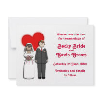 Save the Date Card Bride and Groom Wedding Set Personalized Invitations