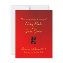 Save the Date Card Chinese Double Happiness Custom Invitations