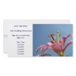 SAVE THE DATE Card Pink Lily Flower Blue Sky Photo Card Template
