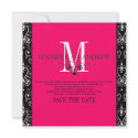 Save the Date Chandelier Fuchsia Announcement invitation