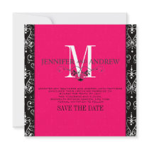 Save the Date Chandelier Fuchsia Announcement